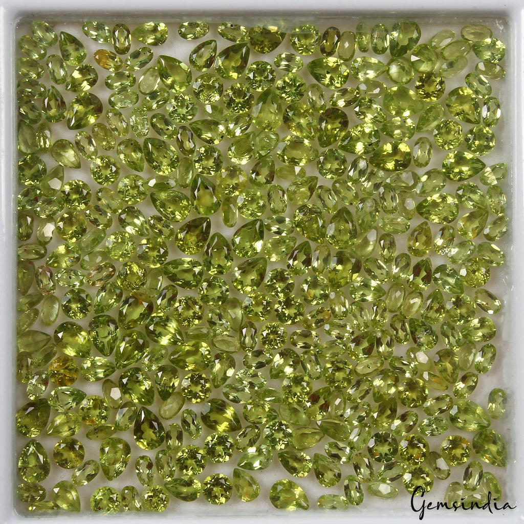 300 Pcs Natural Peridot 5mm-7mm Mix Cut Loose Untreated Gemstones Lot 117.60 Ct