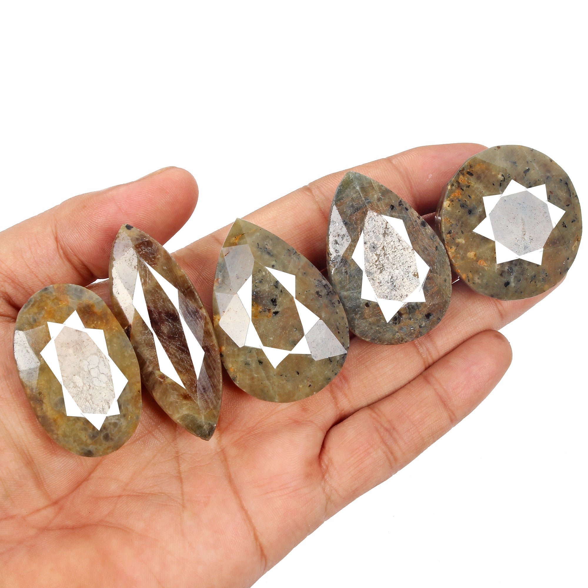 1150 Cts Natural Untreated Brown Sapphire 39-56mm Mix Cut Loose Gemstones~ 5 Pcs