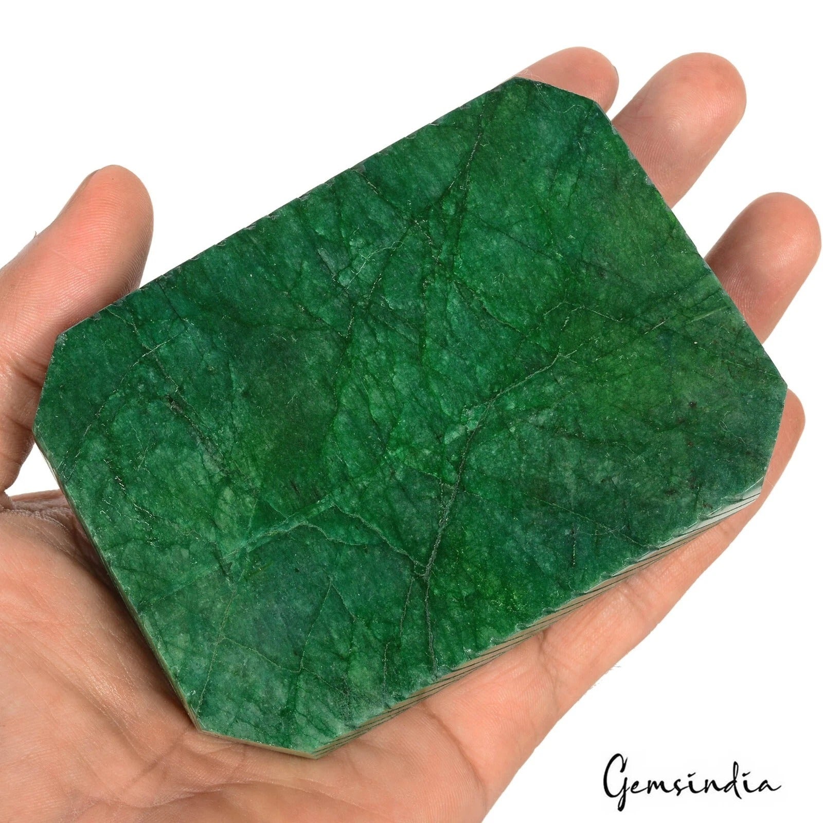 Certified 2590 Cts Natural Brazilian Green Emerald Octagon Cut Hand Carved Gems