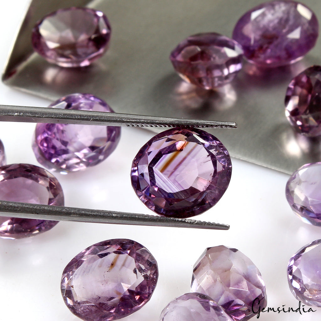 Amethyst Loose Gemstone, Oval Cut, Purple — 11mm to 14mm, 128.90 Ct, Uruguay