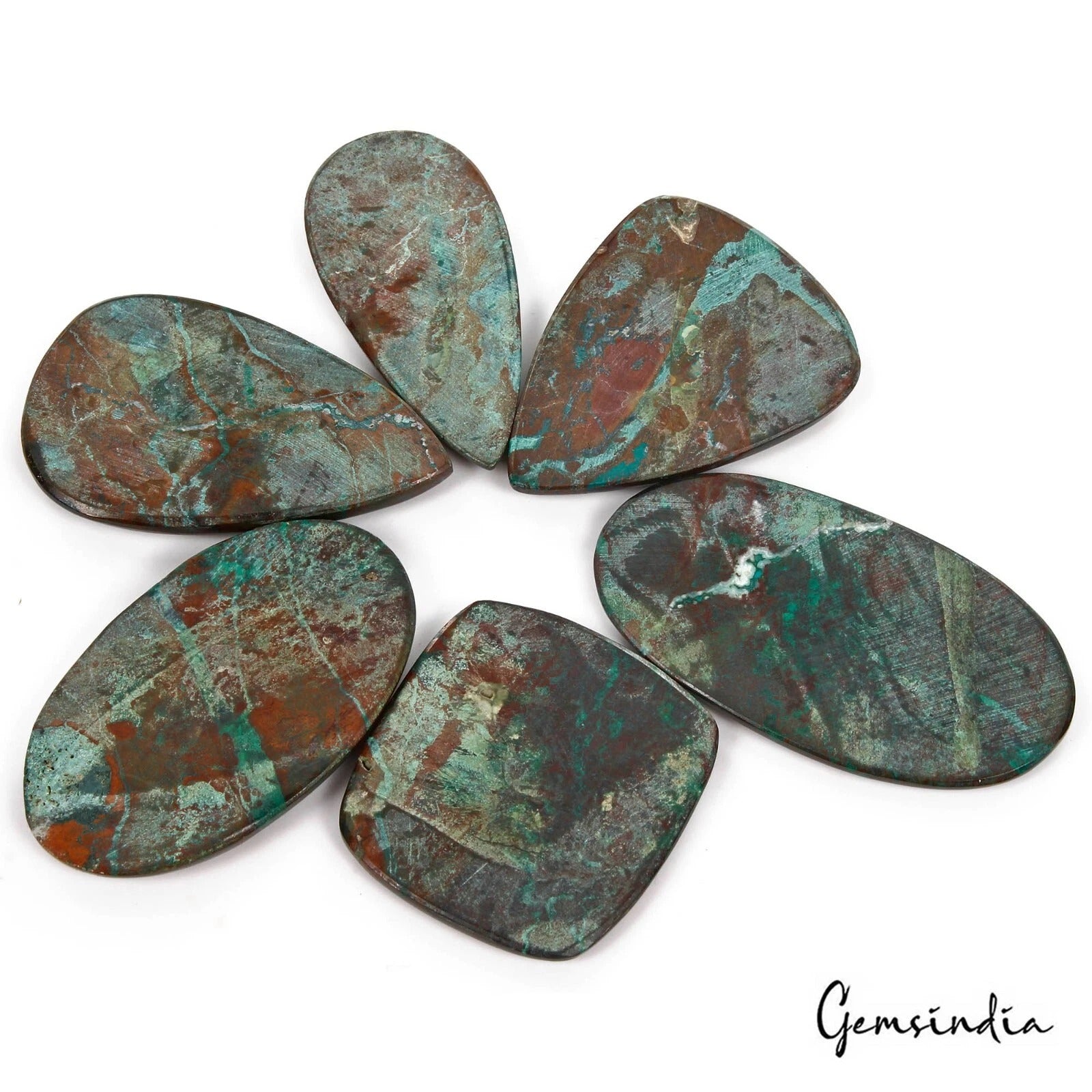 Chrysocolla Cabochon, Untreated — 38mm to 56mm, 440 Ct