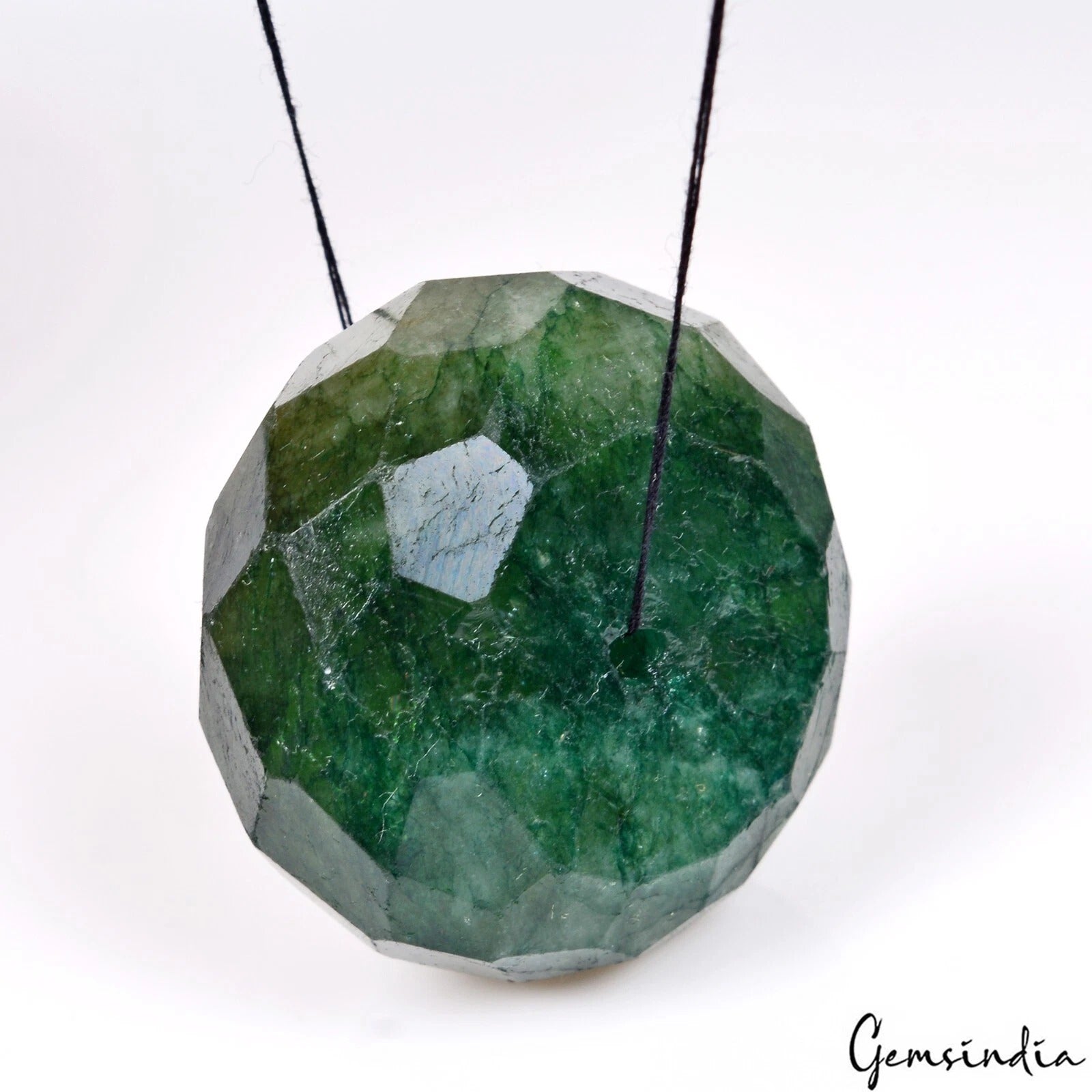 Emerald Beaded Strand, Color Enhanced, Green — 33x18mm, 175.80 Ct, Brazil