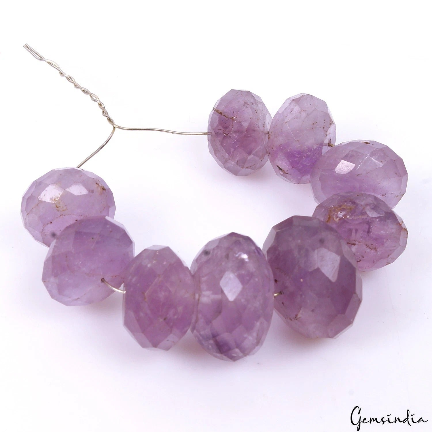 200.00 Ct Natural Untreated Purple Amethyst Round Cut Center Drilled Loose Gems