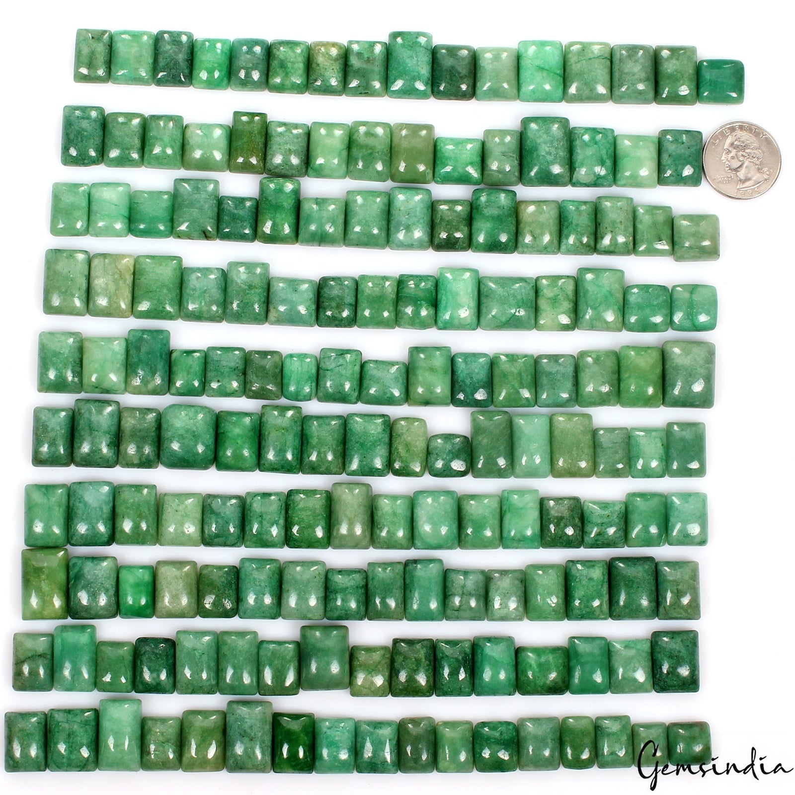 2500 Ct Natural Green Emerald Rectangular Cabochon Loose Ring Size Gemstones Lot