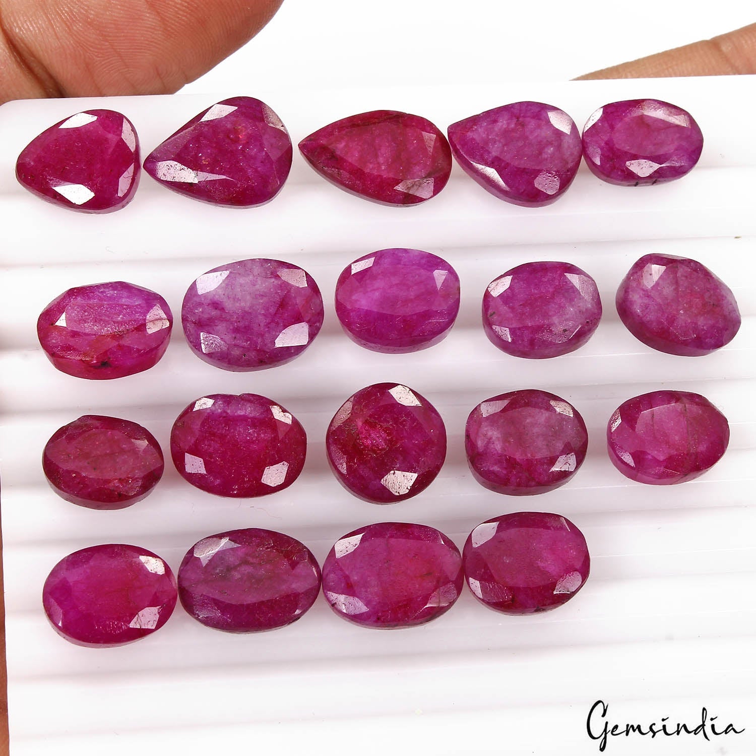 175.80 Cts/19 Pcs Natural USA Red Bixbite Beryl Mixed Cut Loose Gems For Jewelry