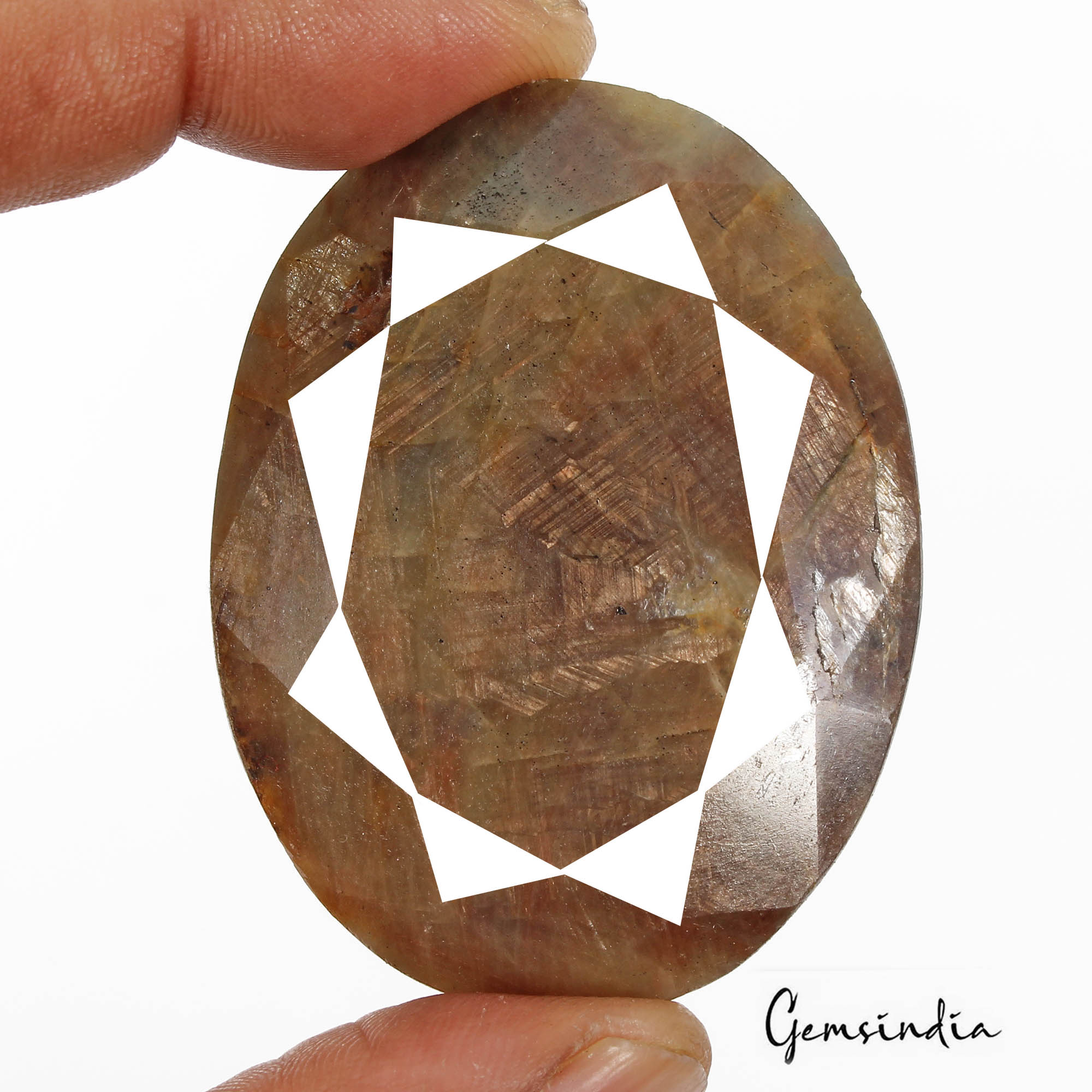 Sapphire Loose Gemstone, Untreated, Brown — 55x41x11 mm, 270 Ct, Madagascar
