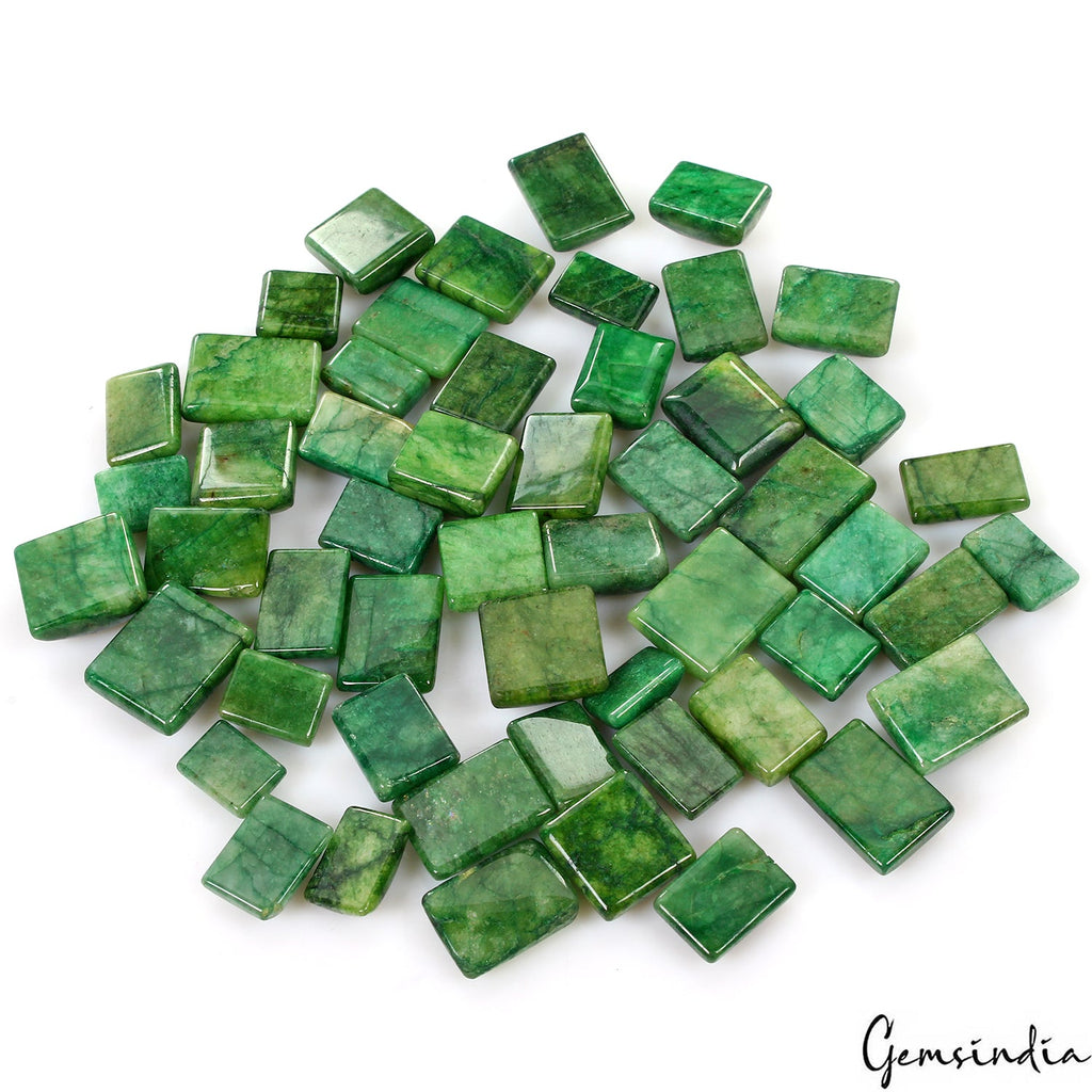 Natural 1000 Ct Certified Brazilian Green Emerald Rectangular Cabochon Gemstones