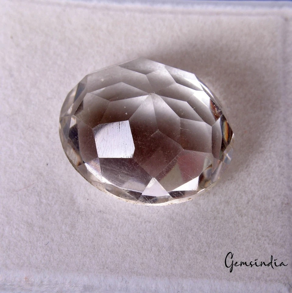 Quartz Loose Gemstone, White — 19x17x11mm, 23.20 Ct, Madagascar