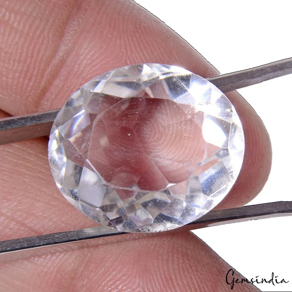 Quartz Loose Gemstone, White — 19x17x11mm, 23.20 Ct, Madagascar