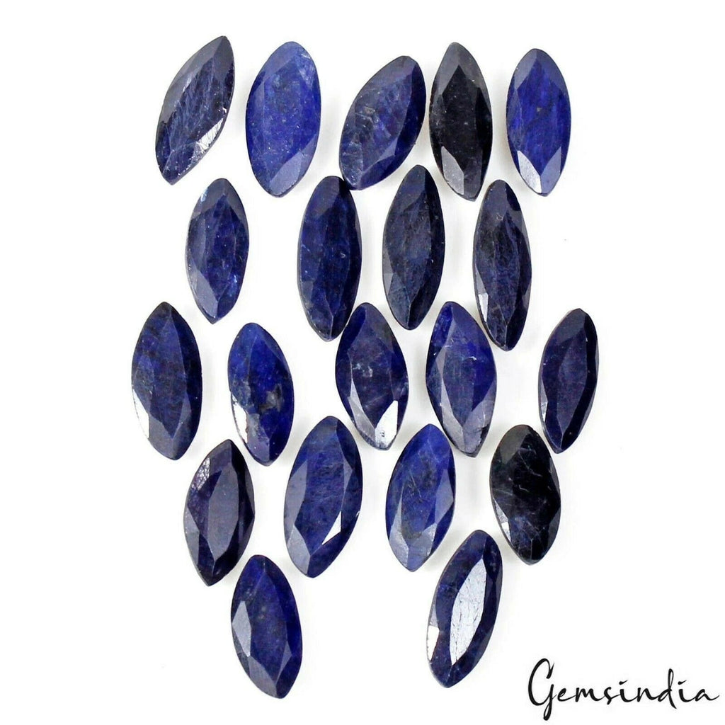 202.10 Ct Natural Blue Sapphire Marquise Cut Faceted Wholesale Gemstone Lot 20Pc