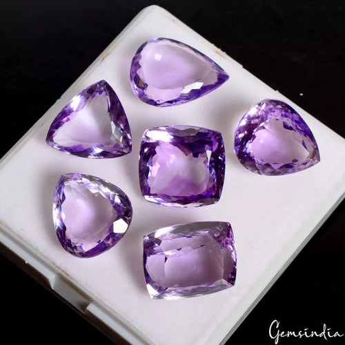 Amethyst Lot, Loose Gemstone, Purple — 6 Pieces, 17mm to 20mm, 109.70 Ct