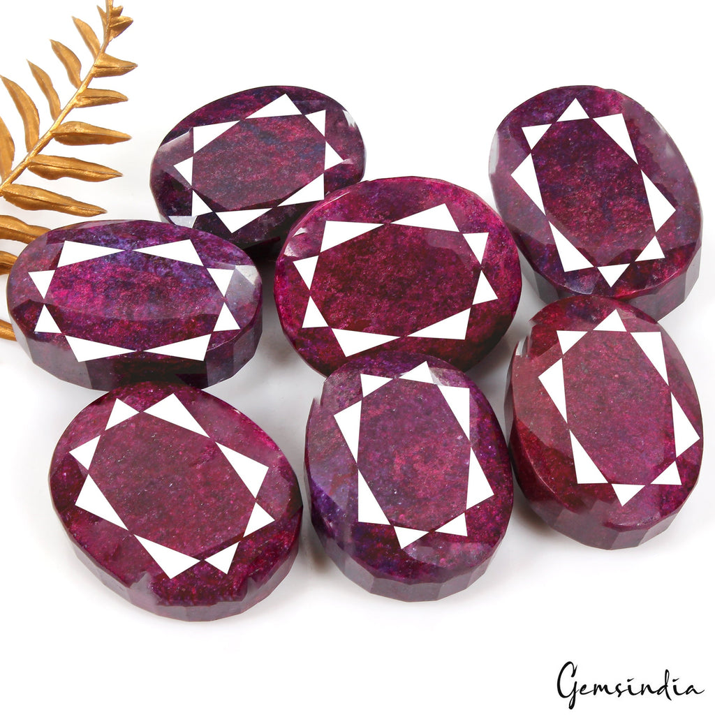 Natural Red Ruby 7500 Ct Oval Cut Loose Earth mined Gemstone from Madagascar 7Pc