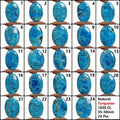 1630 Ct Natural Blue Turquoise Oval Cabochon Arizona Loose Gemstone Lot 24 Pcs