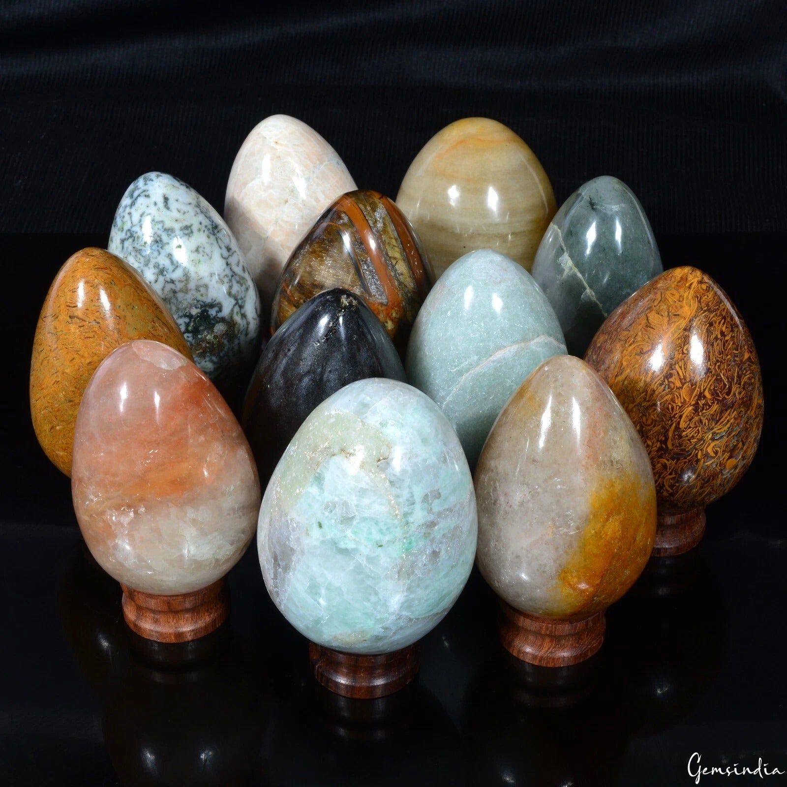 Wholesale 12 Pcs Mixed Egg Sphere Natural Healing Crystal Specimen Stone 2.1 kg