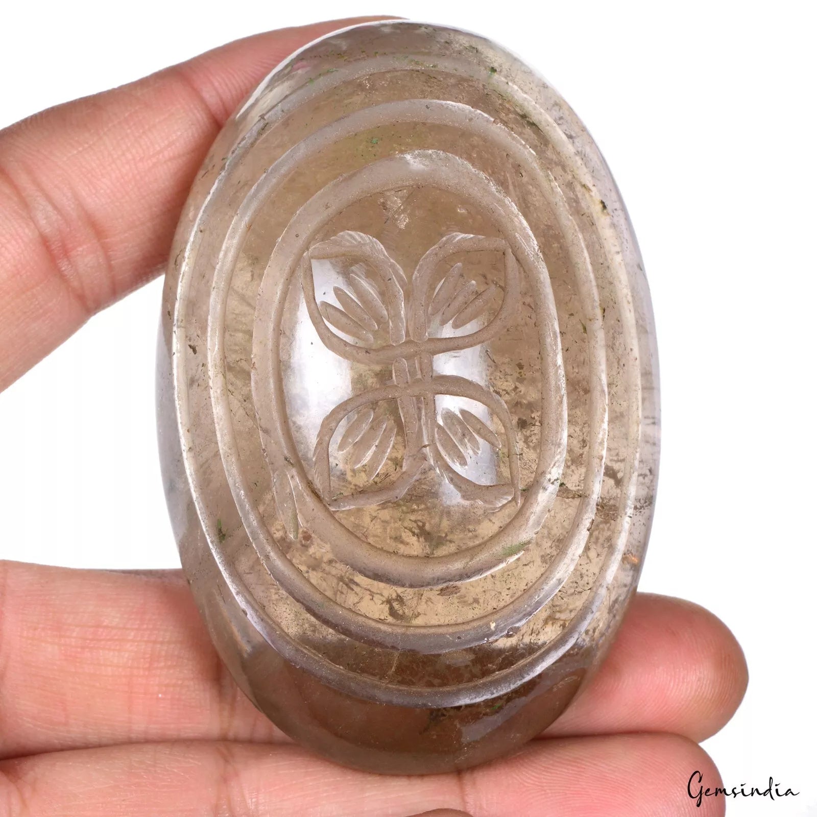 Rare 770 Ct Natural Smoky Quartz Oval Shape Huge Hand Carved Madagascar Gemstone