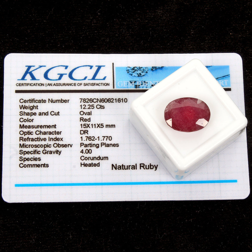 Certified 12.25 Ct Natural Mozambique Red Ruby Oval Cut Loose AAA Grade Gemstone