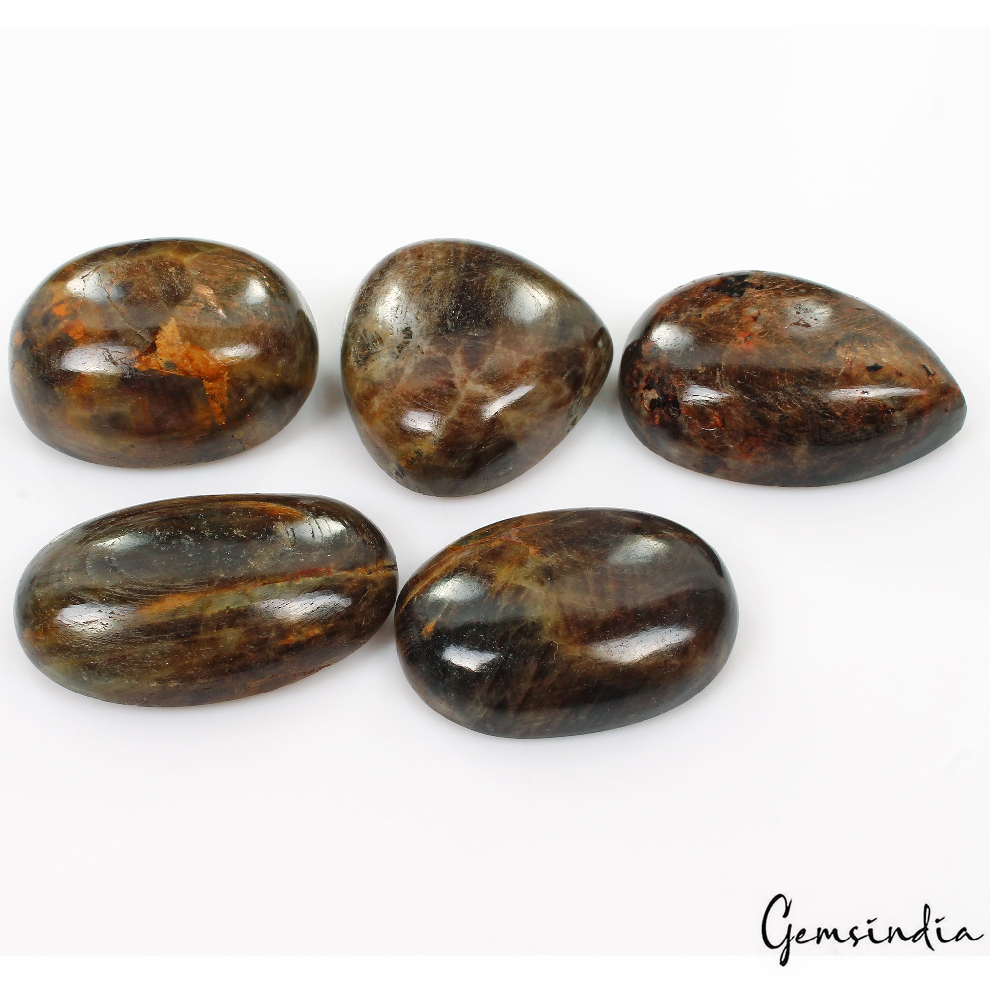 Sapphire Lot, Cabochon, Untreated, Black — 4 Pieces, 43mm to 54mm, 1700 Ct