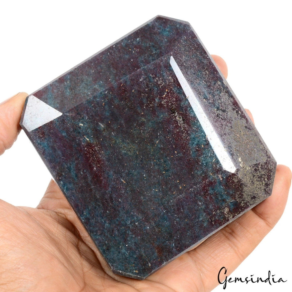 4460 Ct Natural Untreated Ruby Kyanite Octagon Cut Huge Gemstone From Madagascar