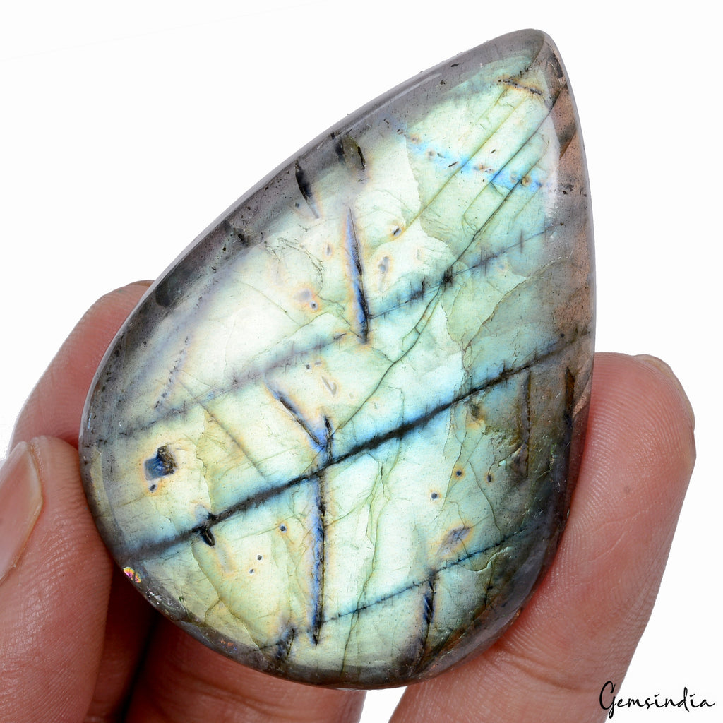 Certified 150 Ct Natural Untreated Blue Shine Labradorite Pear Gem For Pendant