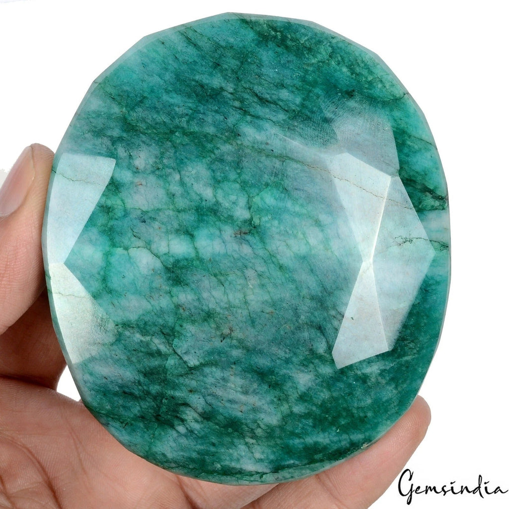 2200 Cts Natural Green Brazilian Emerald Oval Faceted Earth Mined Huge Gemstone