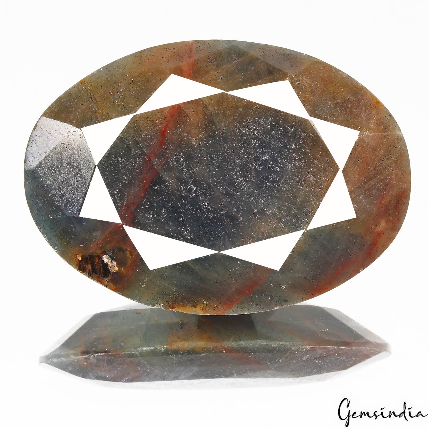 Certified 250 Cts Natural Untreated Brown Blue Sapphire Oval Faceted Loose Gem