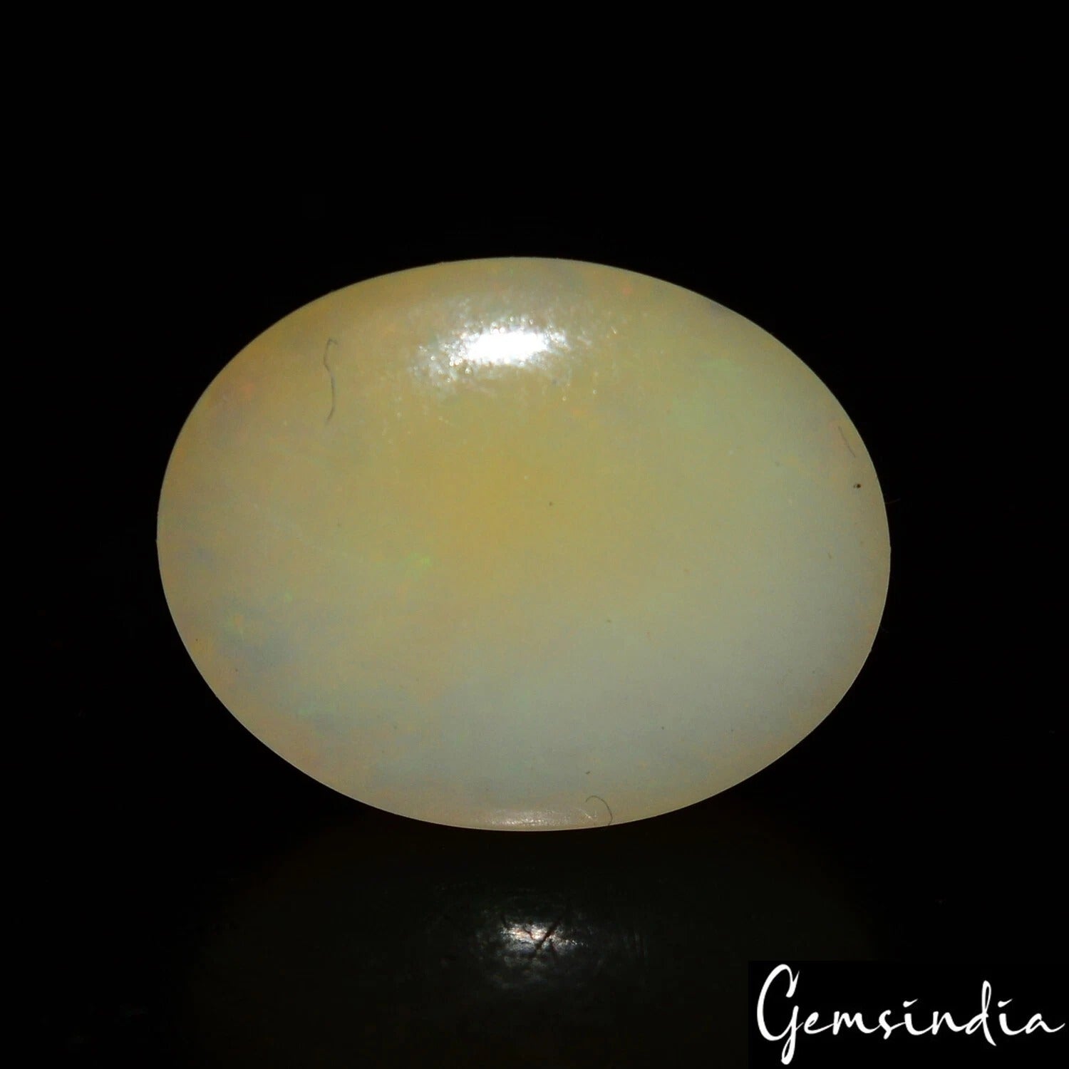 IGL&I Certified 5.80 Cts Natural White Australian Opal Oval Cabochon Loose Gem