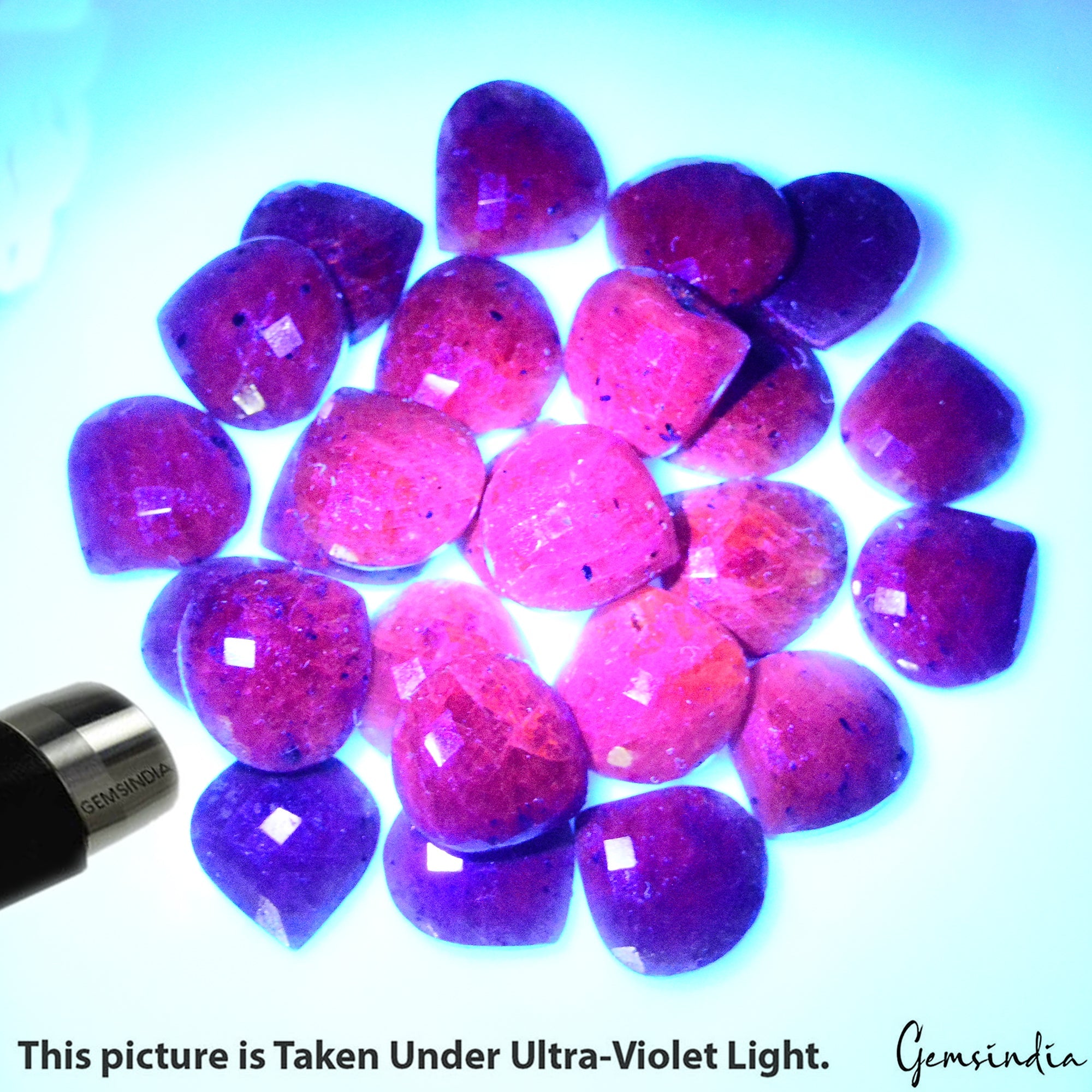 25 Pcs Natural Rich Red Ruby Pear/Heart Checker Cut 21-22mm Gemstones ~720 Cts