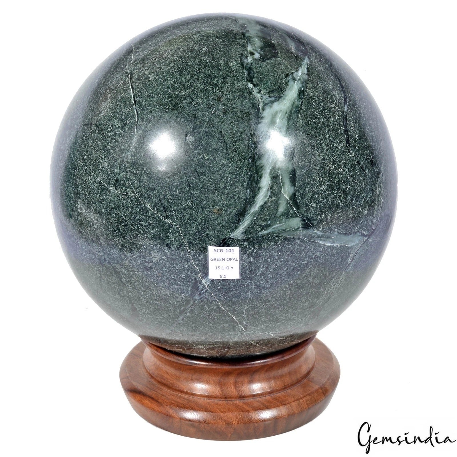 33.28 LB Natural Green Opal Sphere Crystal Ball Mineral Specimen Healing 8.5"