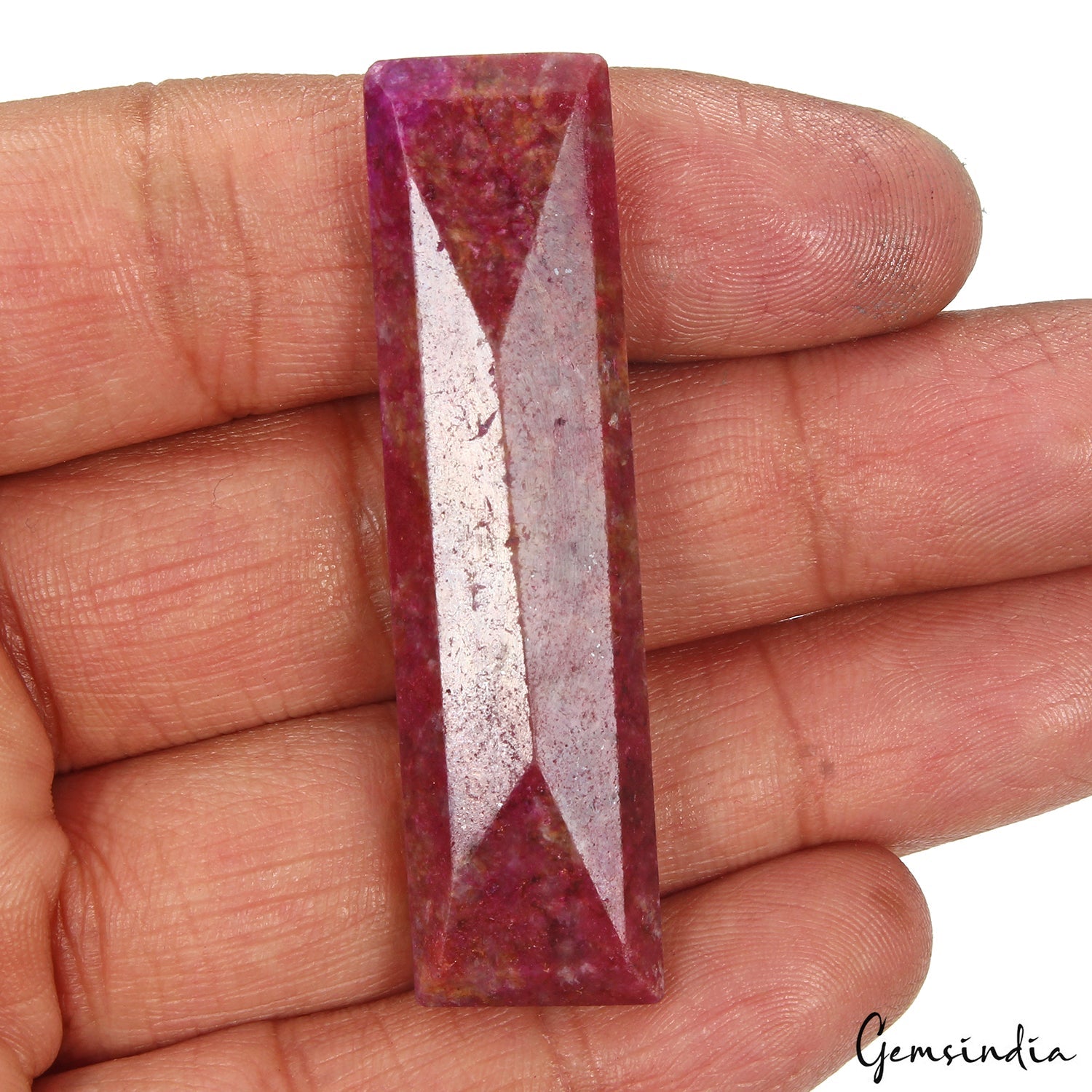 Certified 72.30 Cts Natural Ruby Kitkat Baguette Cut Loose Pendant Size Gemstone