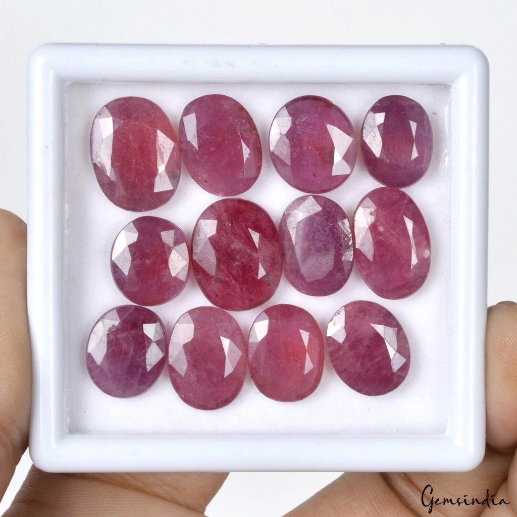 Certified 95.30 Cts Natural Mozambique Red Ruby Oval cut Loose Gemstones