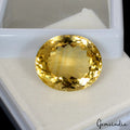 Certified 23.85 Natural Untreated Yellow Citrine Oval Faceted Gems For Jewelry