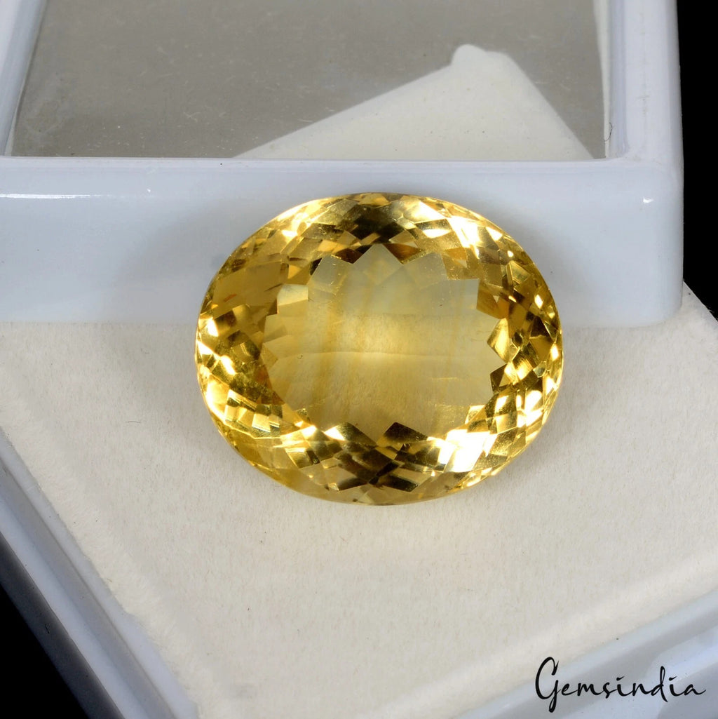 Citrine Loose Gemstone, Untreated, Yellow — 20x17x12mm, 23.85 Ct