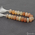 Moonstone Gemstone Beads Natural 7.5” Strand Smooth Rondel Peach Cream White