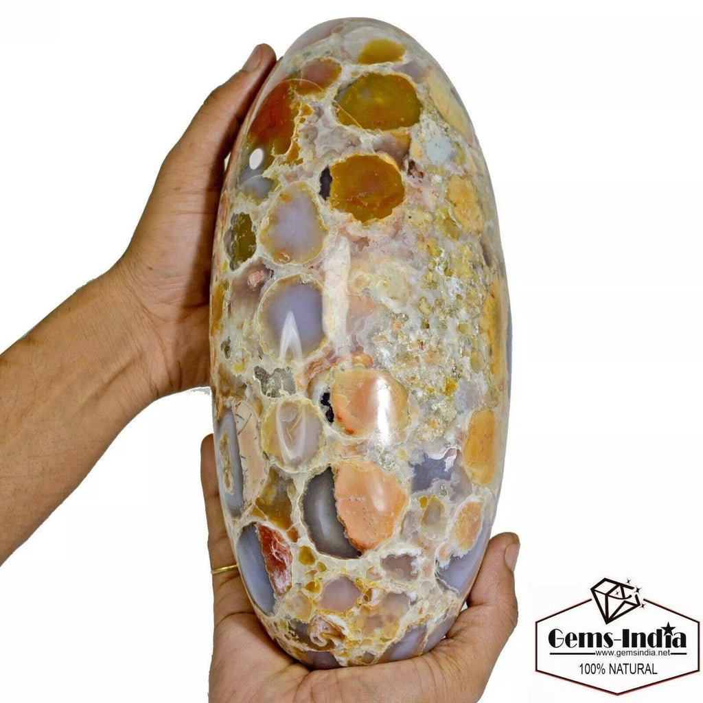 Best Quality 5.4Kg Leopard Skin Jasper Handmade Huge Oval Cab Healing Gem Lingam