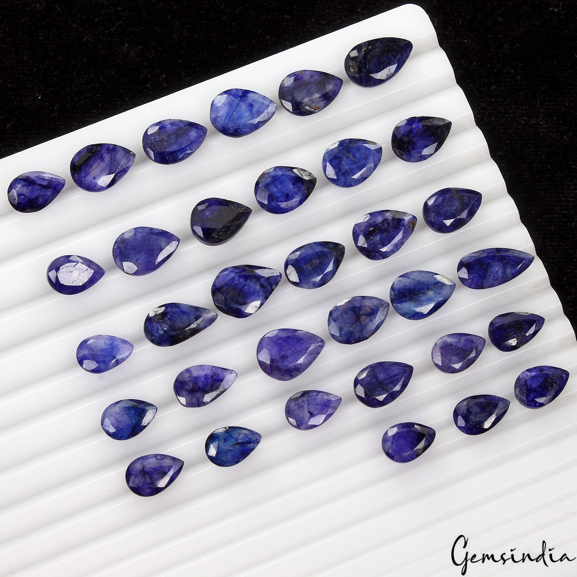 140 Ct Natural Top Quality Blue Beryl Pear Cut Loose Gemstones For Jewelry 33 Pc