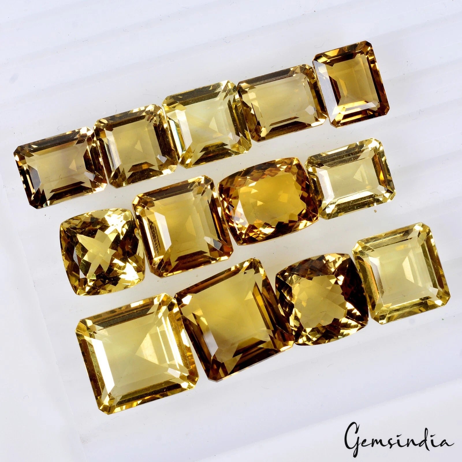 Citrine Loose Gemstone, Untreated, Golden — 12mm to 17mm, 193.00 Ct, Brazil