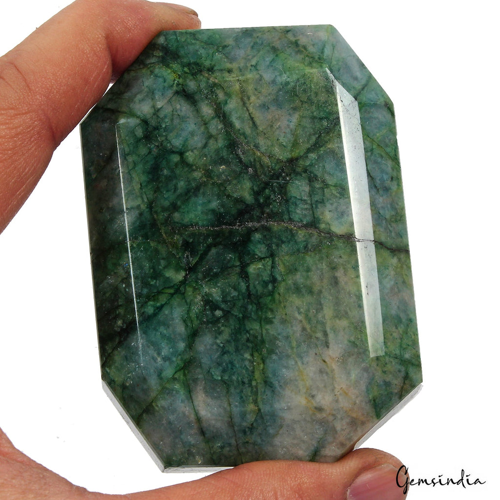 1580 Cts Natural Green Blue Emerald Octagon Faceted Earth Mined Brazilian Gems