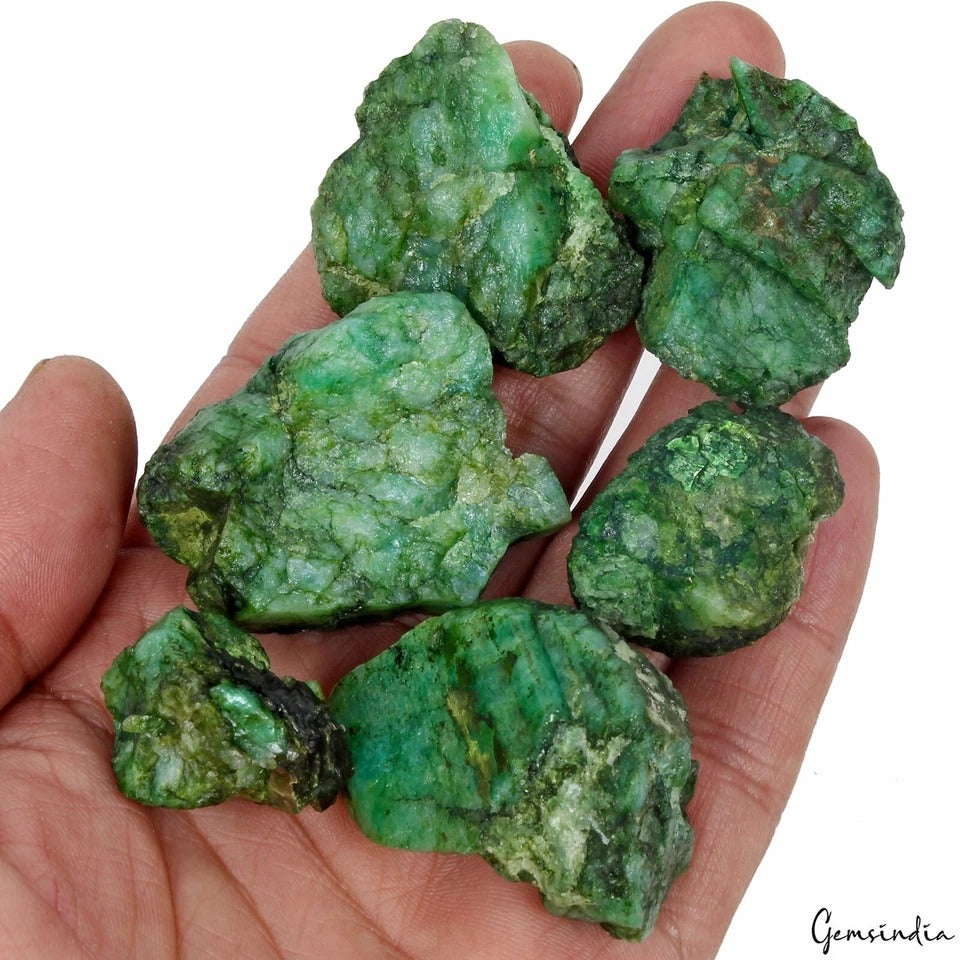 Emerald Rough Specimen, Color Enhanced, Green — 27mm to 41mm, 700 Ct, Brazil