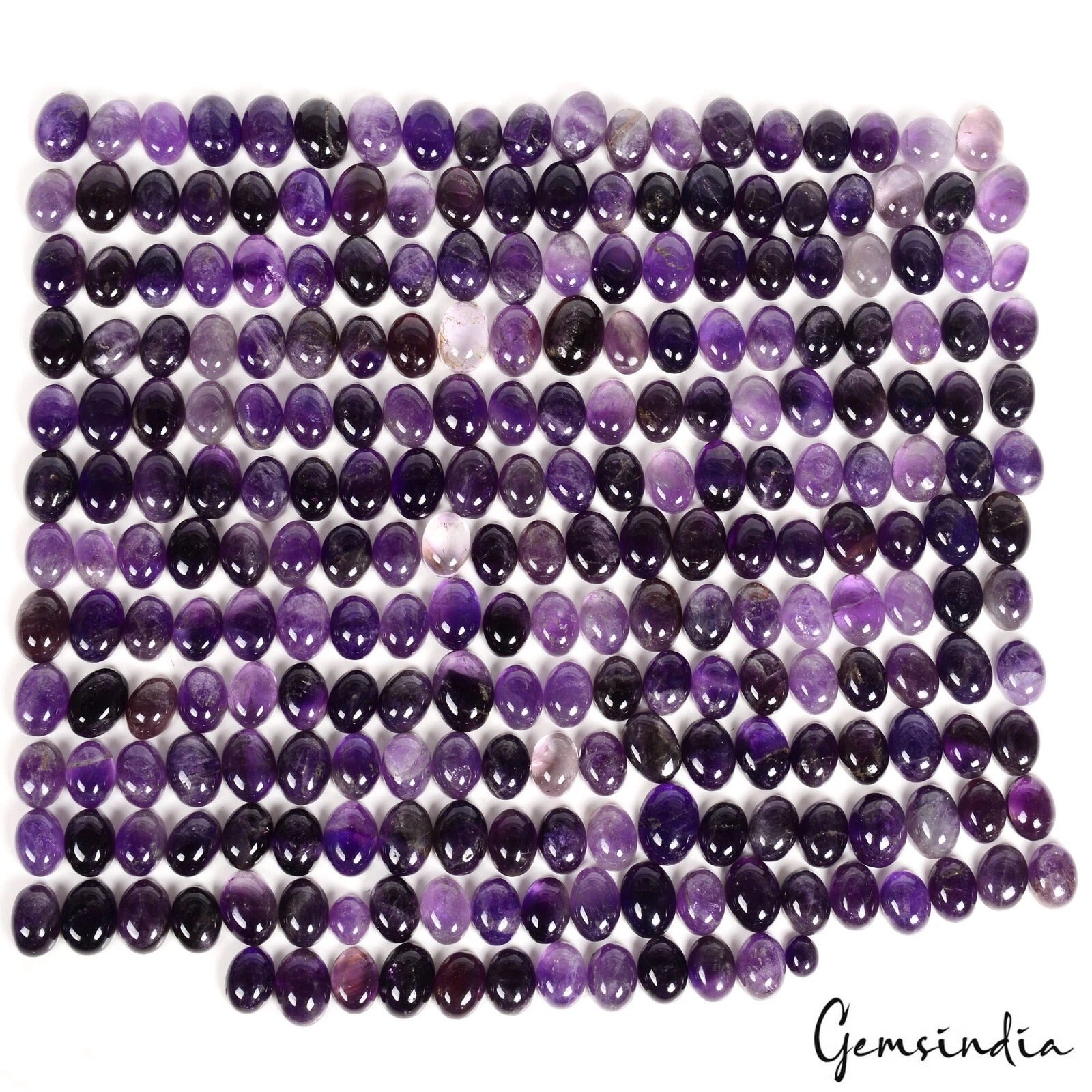 Certified 3000 Ct/250 Pcs Natural Untreated Amethyst Oval Cab Wholesale Gems Lot