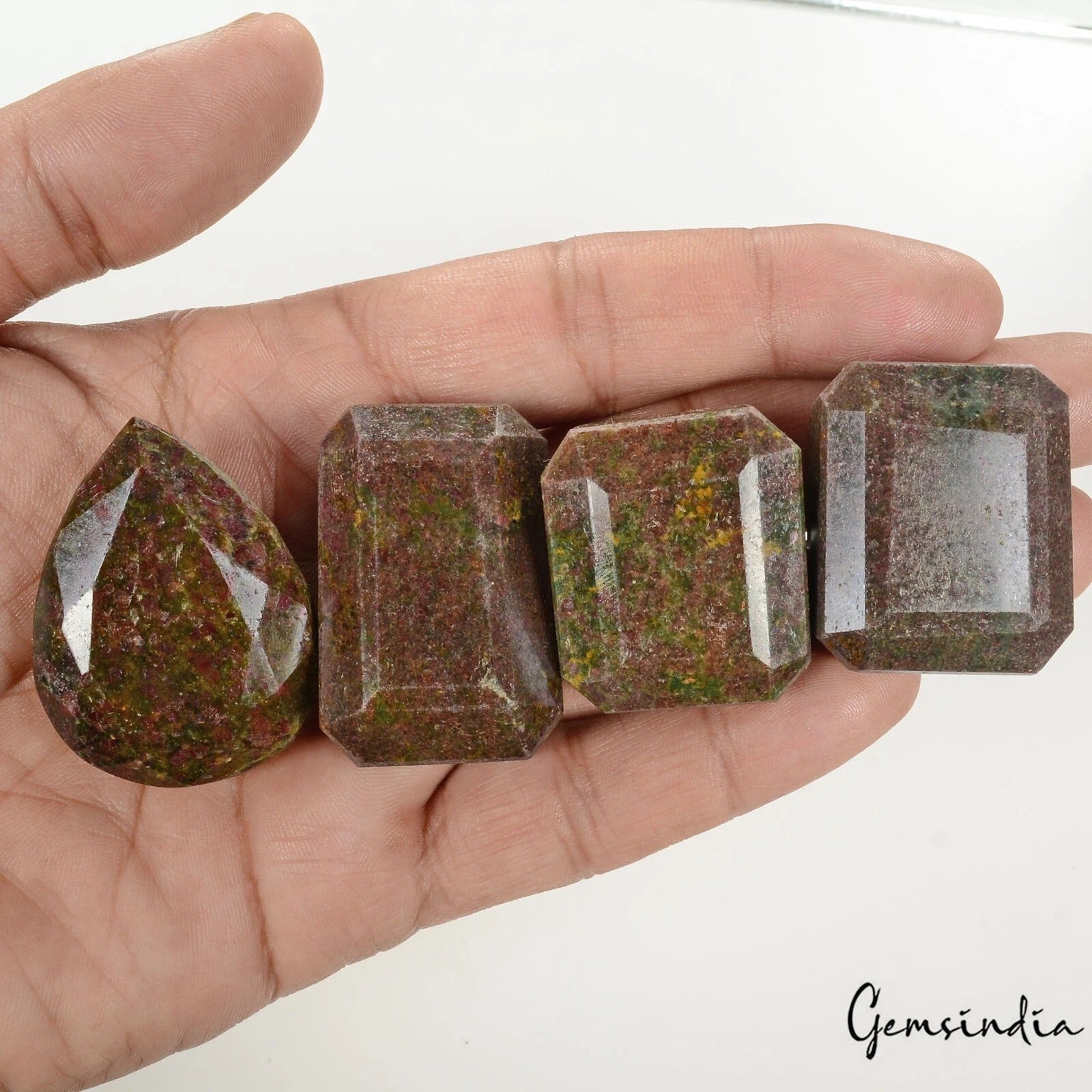 Ruby Fuchsite Loose Gemstone, Untreated, Bi-Color — 31mm to 40mm, 830 Ct, Madagascar