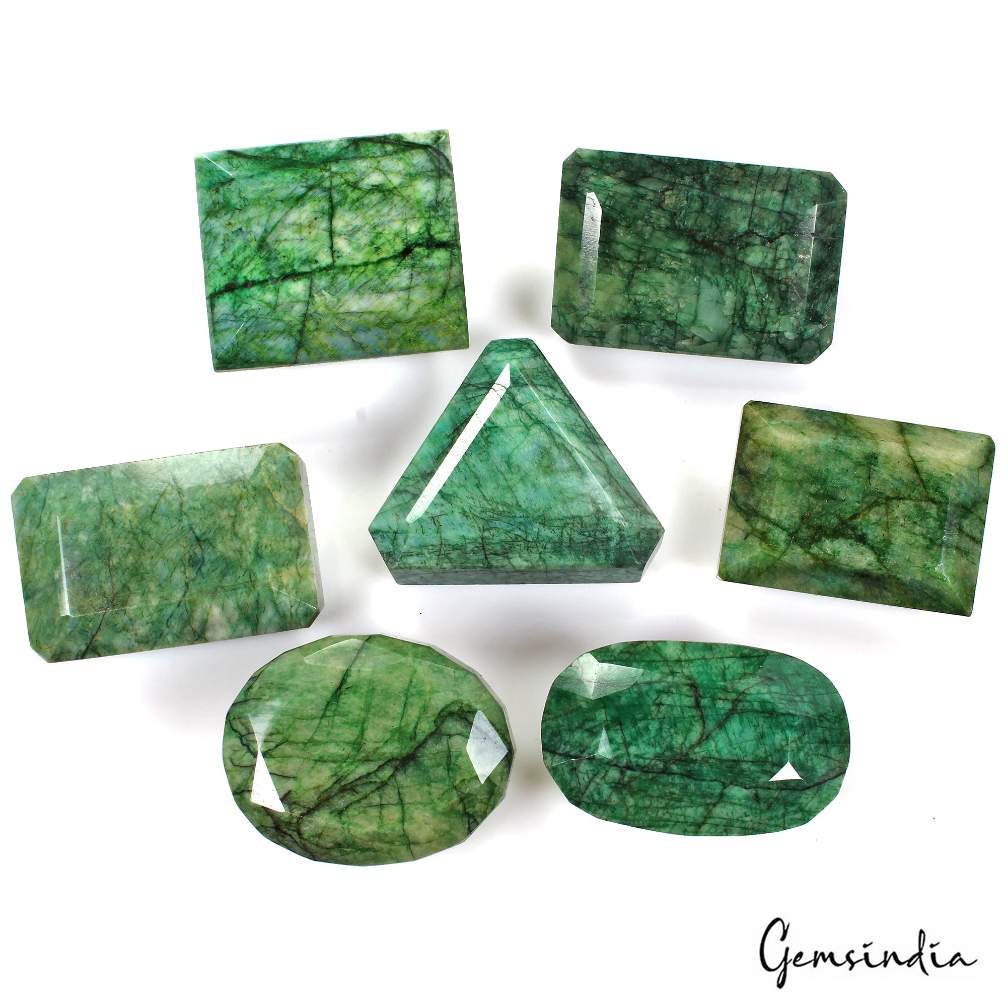 Super Wholesale 3830 Cts/7 Pcs Natural Brazilian Green Emerald Mix Cut Gems Lot