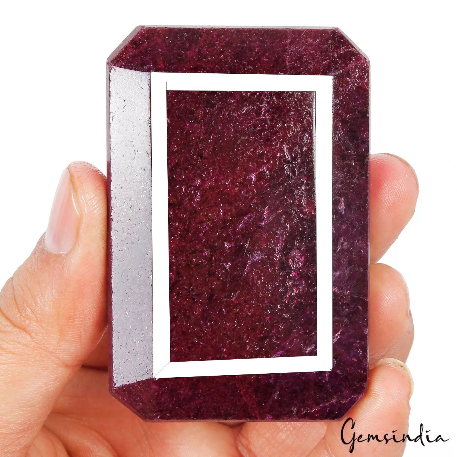 Ruby Loose Gemstone, Color Enhanced, Dark Red — 72x48x19 mm, 920 Ct, Africa