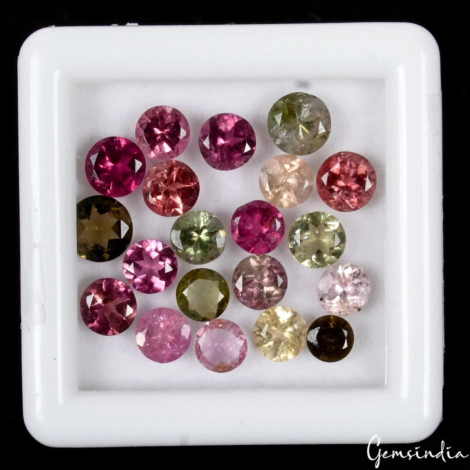 5.60 Ct Natural Untreated Tourmaline Round Cut Faceted 3-5mm Finest Loose Gems