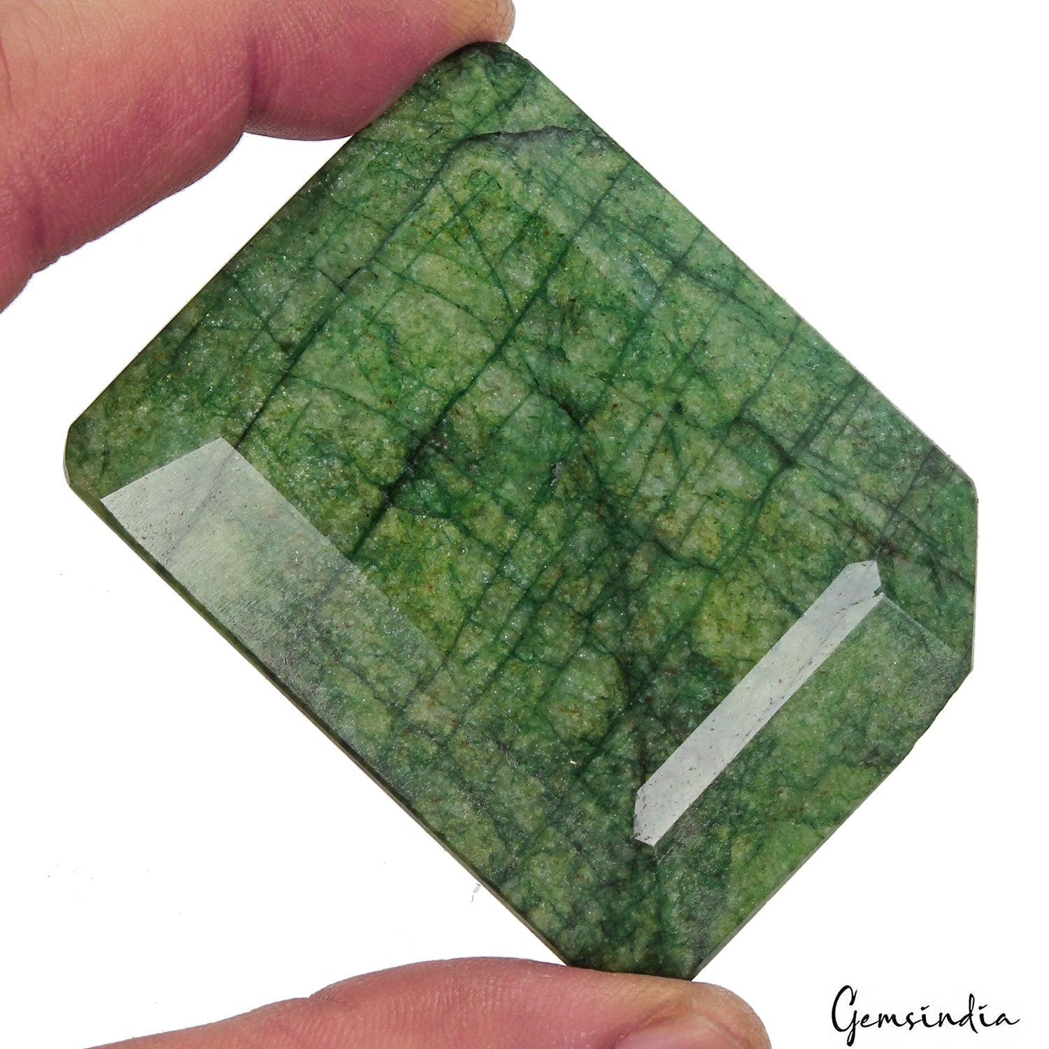 480 Ct Natural Finest Green Brazilian Emerald Fancy Cut Faceted Earth Mined Gems
