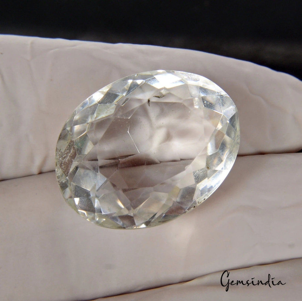 42.00 Ct Natural Untreated White Crystal Quartz Oval Cut Gems For Making Jewelry