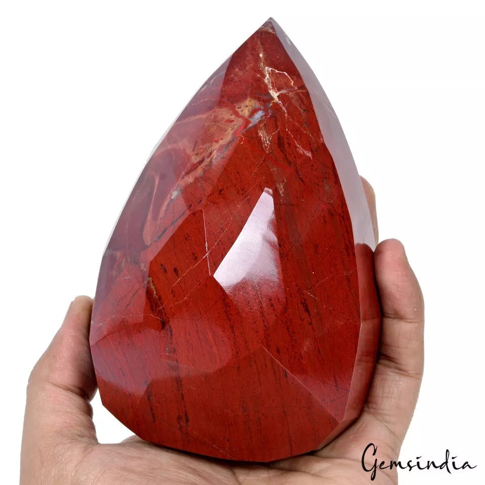 1 Kg Natural Untreated Red Jasper Pear Faceted Museum Size Loose Rare Huge Gem