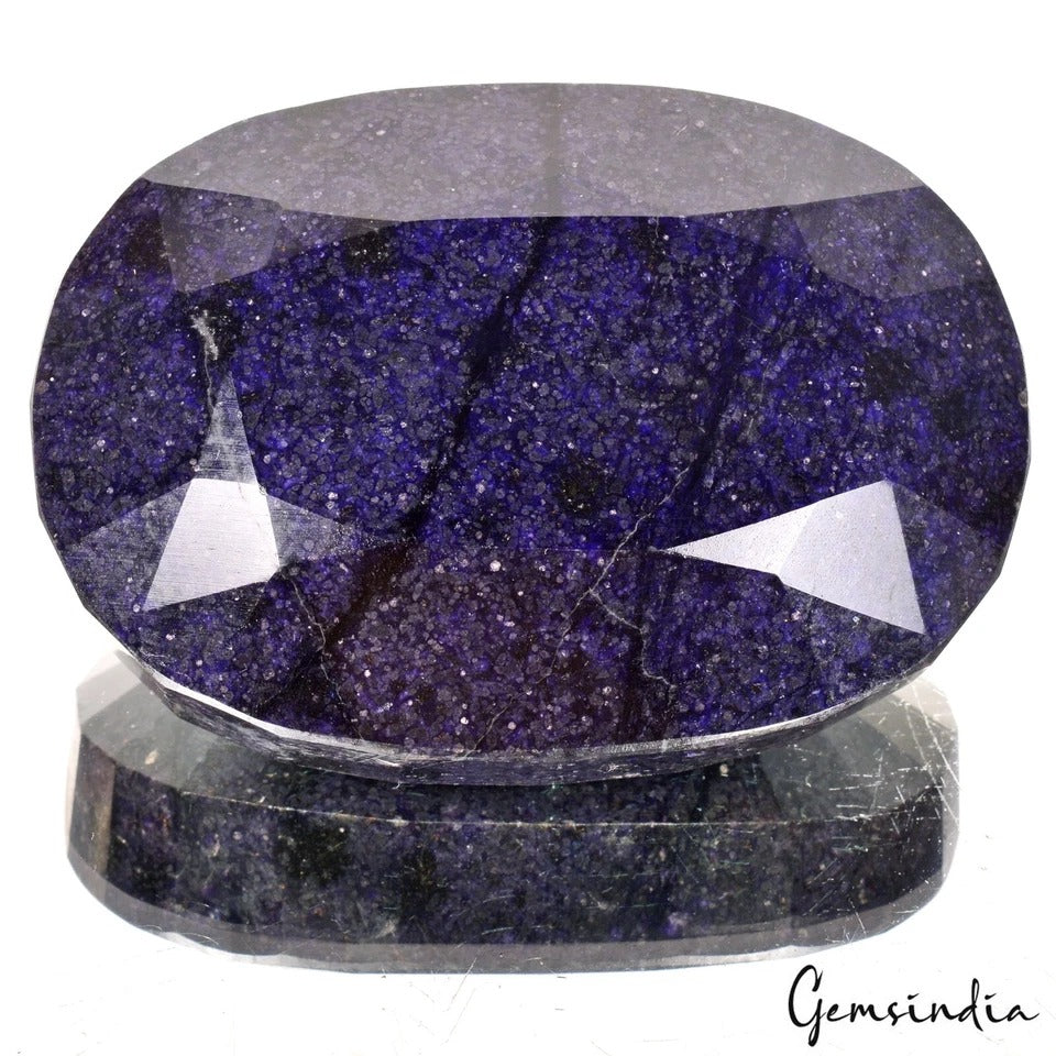 African Blue Sapphire Loose Gemstone, Color Enhanced — 103x73x36 mm, 2970 Ct, Africa