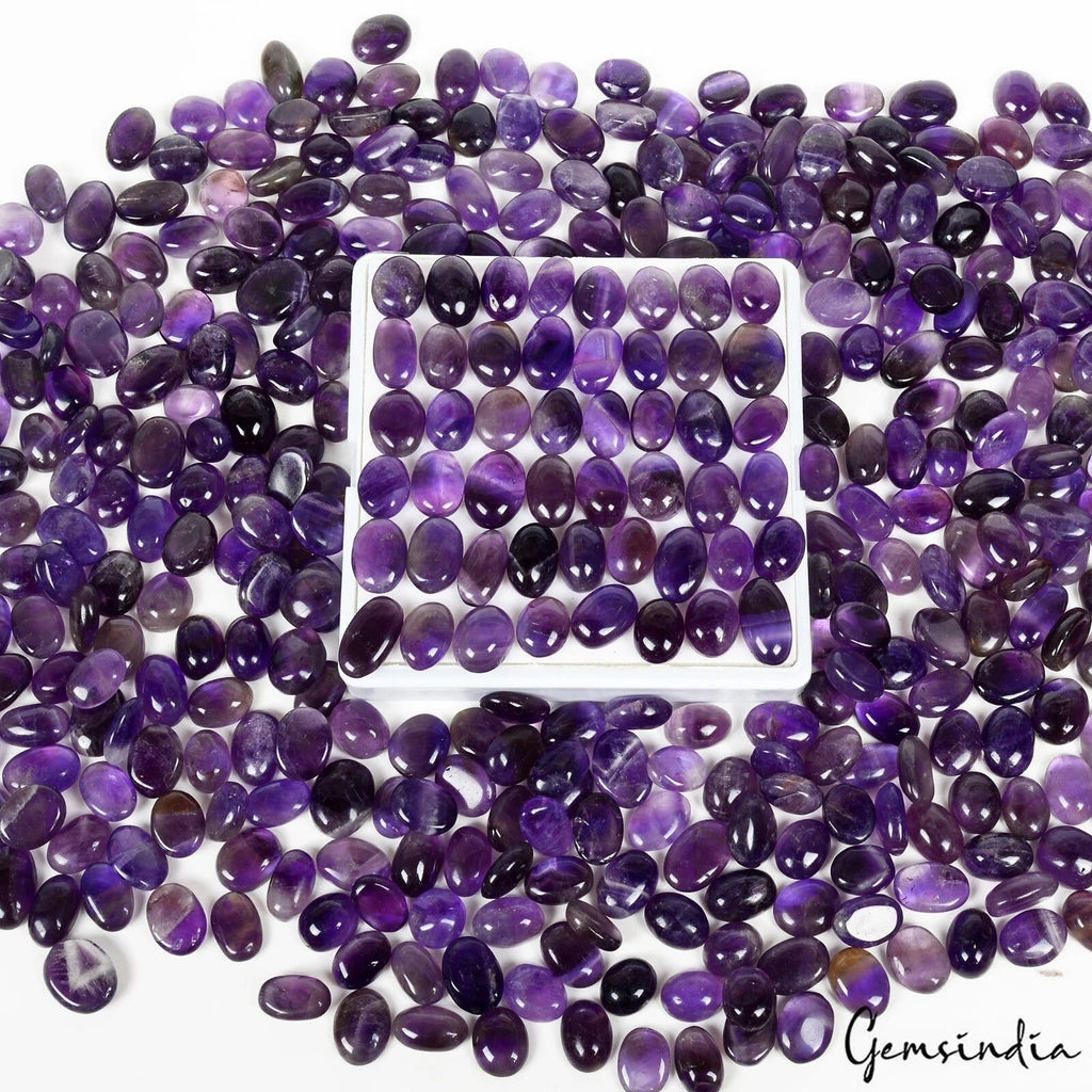 2400 Ct 390 Pcs Lot Oval Natural Purple Amethyst - Unheated Africa Gemstones