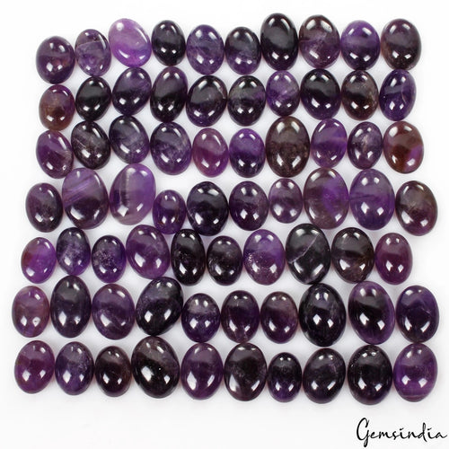 Amethyst Lot, Cabochon, Mix Cabochon, Untreated — 70 Pieces, 18mm to 22mm, 1050 Ct, Madagascar