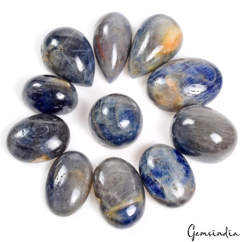 500Ct/11 Pc Unheated Natural Sapphire 19-27mm Loose Cabochon Certified Gemstones